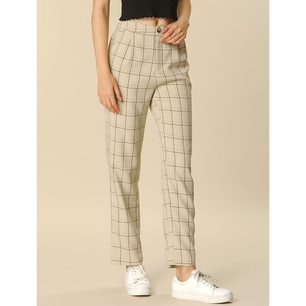 Straight leg plaid trousers Clearance