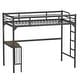 preview thumbnail 4 of 5, Twin Metal Loft Bed with Desk, Ladder and Guardrails,bookdesk under bed , Black