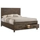 preview thumbnail 3 of 8, Woodmont Farmhouse Storage Bed Rustic Golden Brown