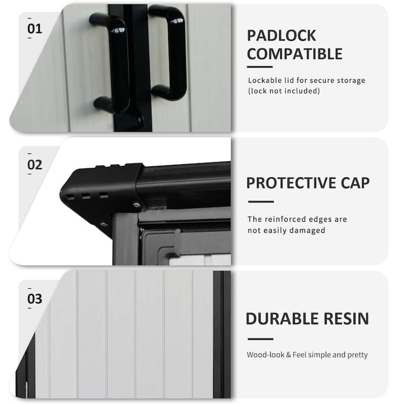 5 x 3FT Waterproof Resin Shed for Outdoor Storage, Lockable Doors - 5x3FT