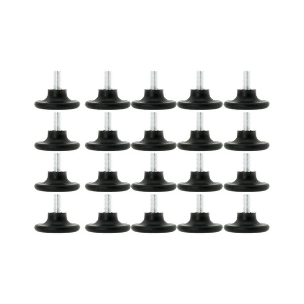 M10 x 17 x 45mm Furniture Glide Leveling Feet Adjustable Leveler Floor Protector for Desk Table Stool Sofa Leg 20pcs