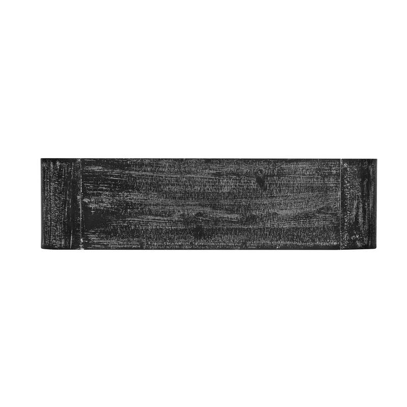 52" Wood Veneer Console Table with Fireplace Styling