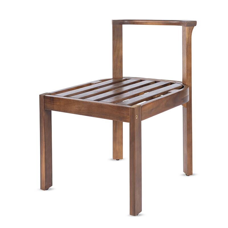 Christopher Knight Home - 7-Piece Outdoor Acacia Wood Dining Set with Sculpted Back Chairs & 71" Expandable Dining Table