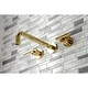 preview thumbnail 30 of 36, Manhattan 3-Hole Wall Mount Roman Tub Faucet in Brushed Brass