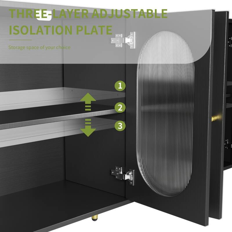 60" Buffets and Sideboards - Modern Accent Sideboard Cabinet with Acrylic Doors