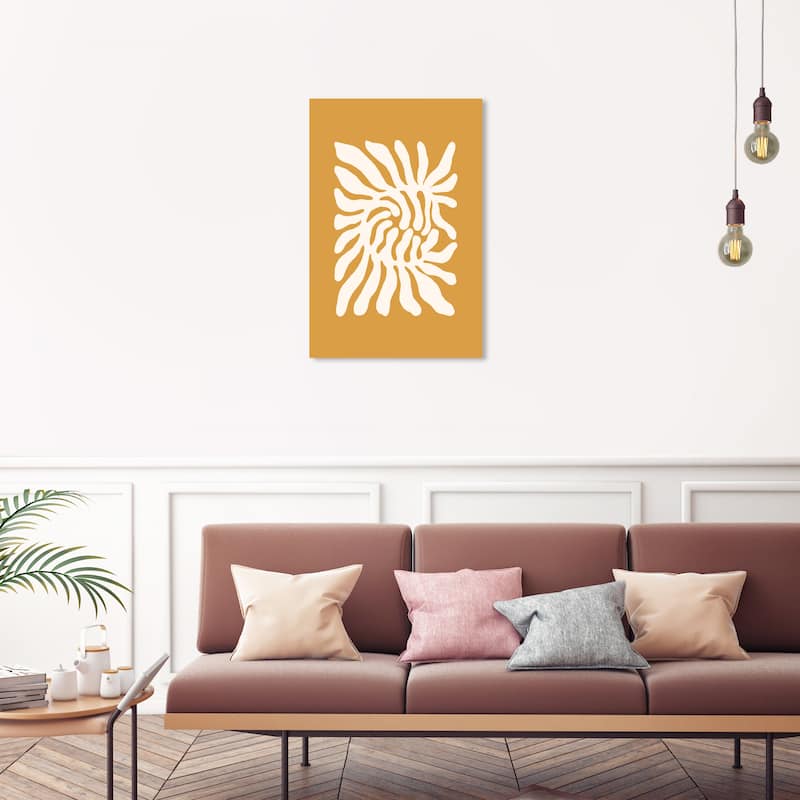 Wynwood Studio Canvas Abstract Fern Poster Brown and Ochre Modern & Contemporary Wall Art Canvas Print - 20 x 30