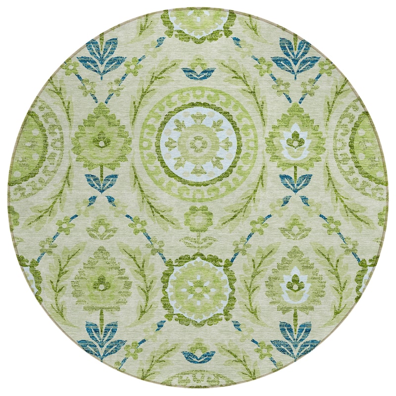 Machine Washable Indoor/ Outdoor Chantille Boho Suzani Rug