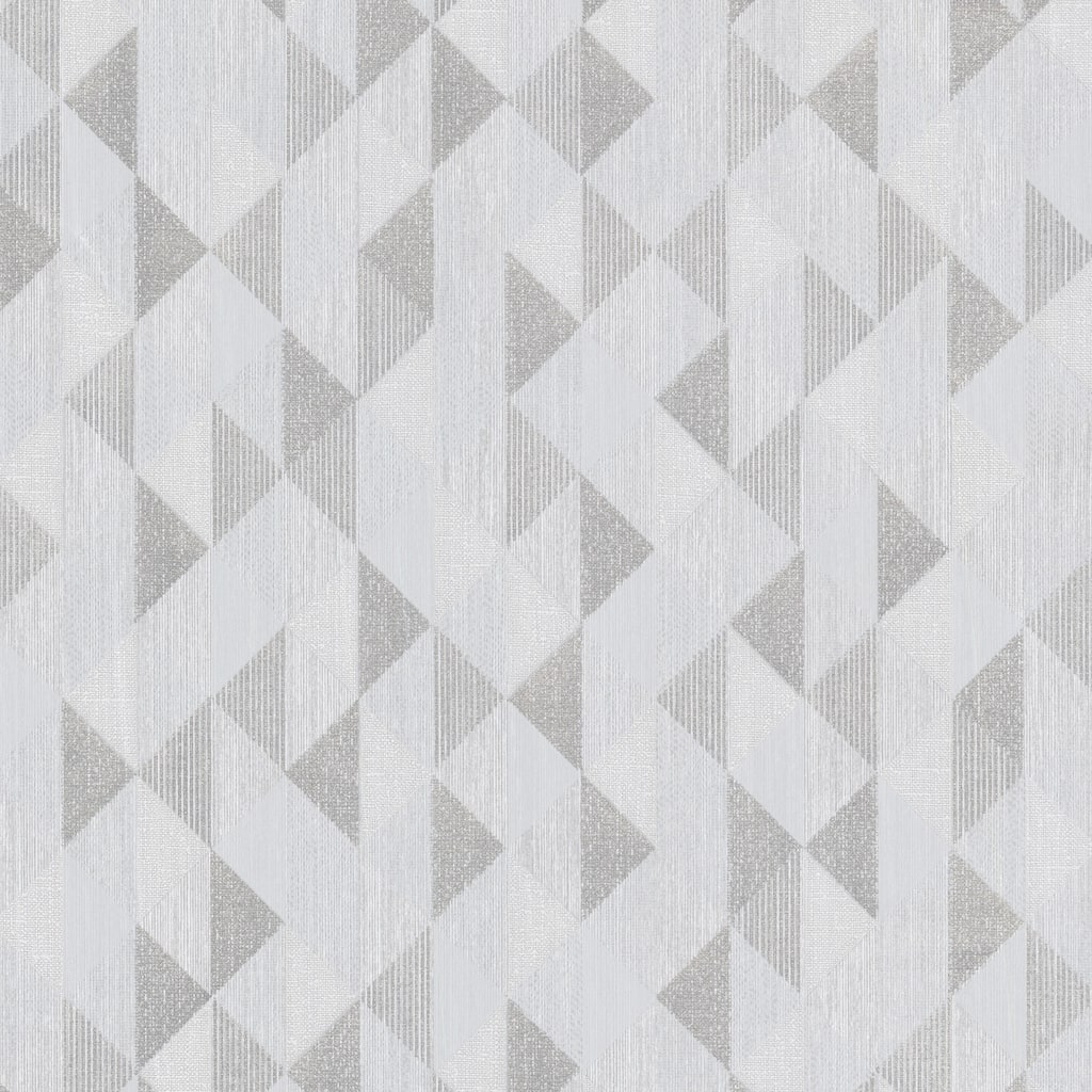Brewster Ethan Silver Triangle Wallpaper - 20.5in x 396in x 0.025in