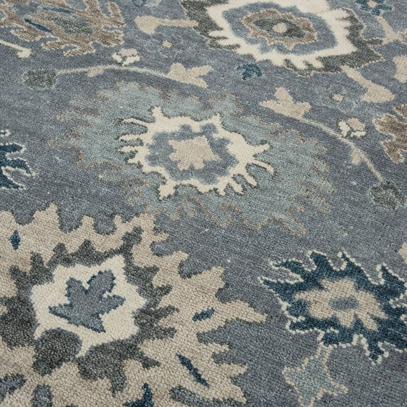 Alora Decor Mila Grey Floral Oriental Hand-tufted Wool Blend Rug