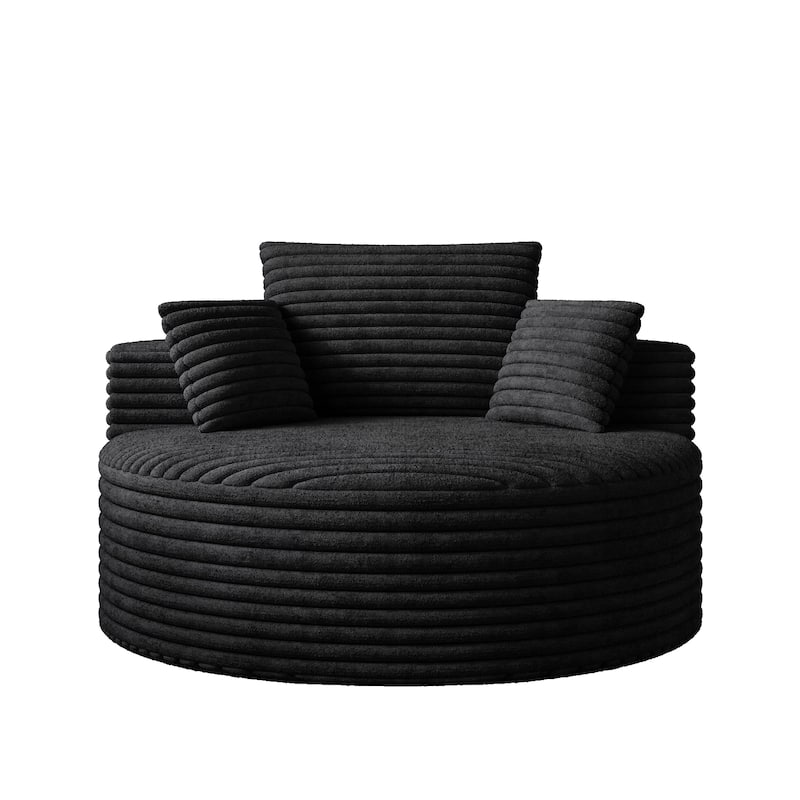 50"L Corduroy Sponge Single Sofa,No Assembly Required,Fluffy Modern Sleeper Chair (Not A Swivel Chair)