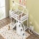 preview thumbnail 24 of 22, Twin over Twin House Loft or Bunk Bed with Slide and Staircase, Natural