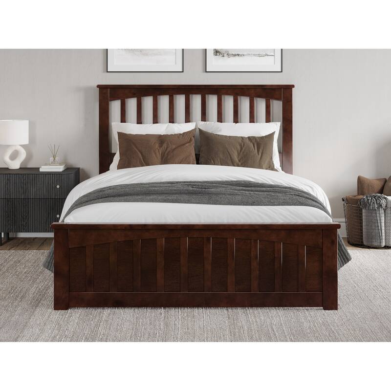 Becket Solid Wood Low Profile Platform Bed with Matching Footboard