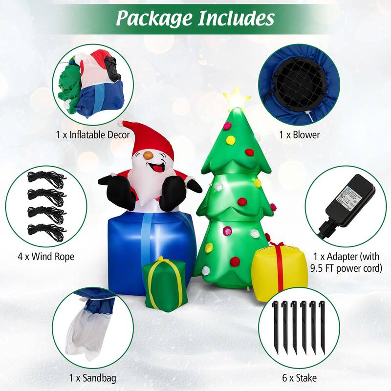 Costway 7 FT Inflatable Christmas Lighted Santa Claus & Christmas Tree - See Details