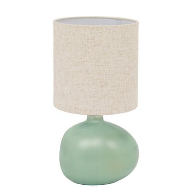 Stoneware Table Lamp with Linen Shade and Inline Switch