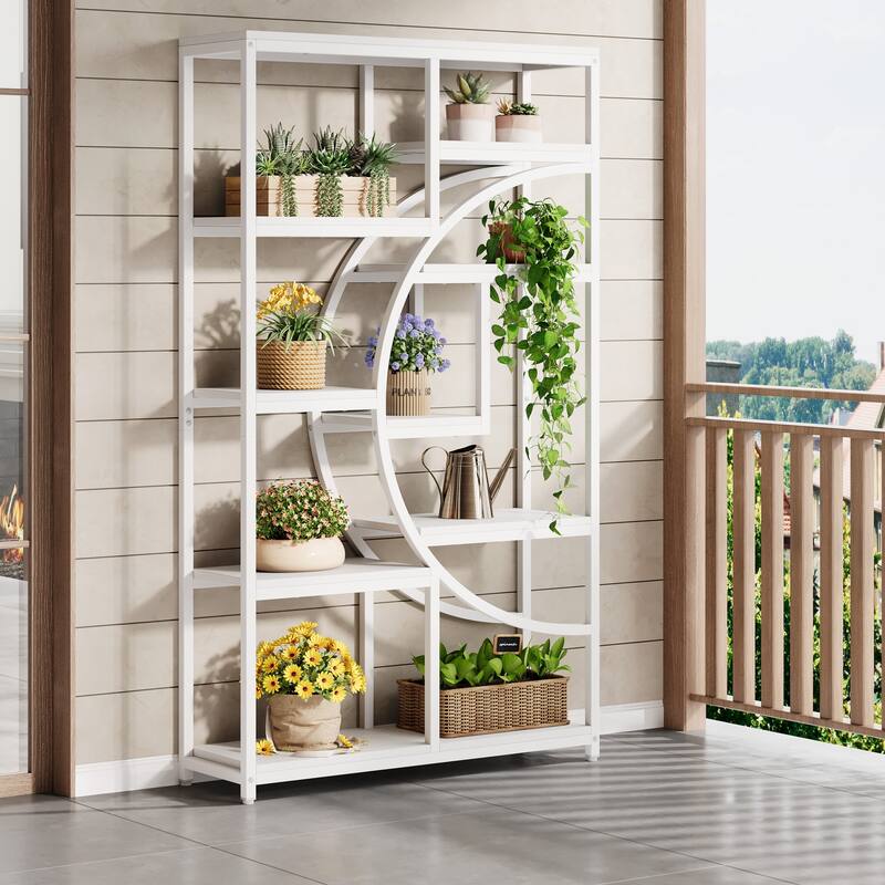 Bookshelf Industrial 5 Tier Etagere Bookcase, Freestanding Tall Bookshelves