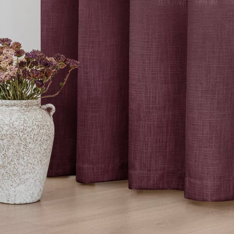 Linen Texture Light Filtering Grommet Panel Pair