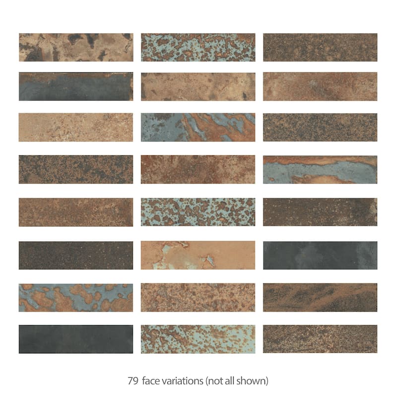 Merola Tile Maheno Brick Mix 2-3/8" x 9-3/4" Porcelain Floor and Wall Tile