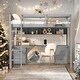 preview thumbnail 2 of 32, Full Size Loft Bed With Desk,Cabinets,Bedside Tray,Charging Station