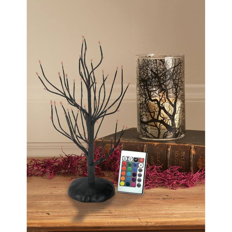 Department 56 Village Halloween LED Fiber Optic Twinkle Branch Tree - Black - 6014718