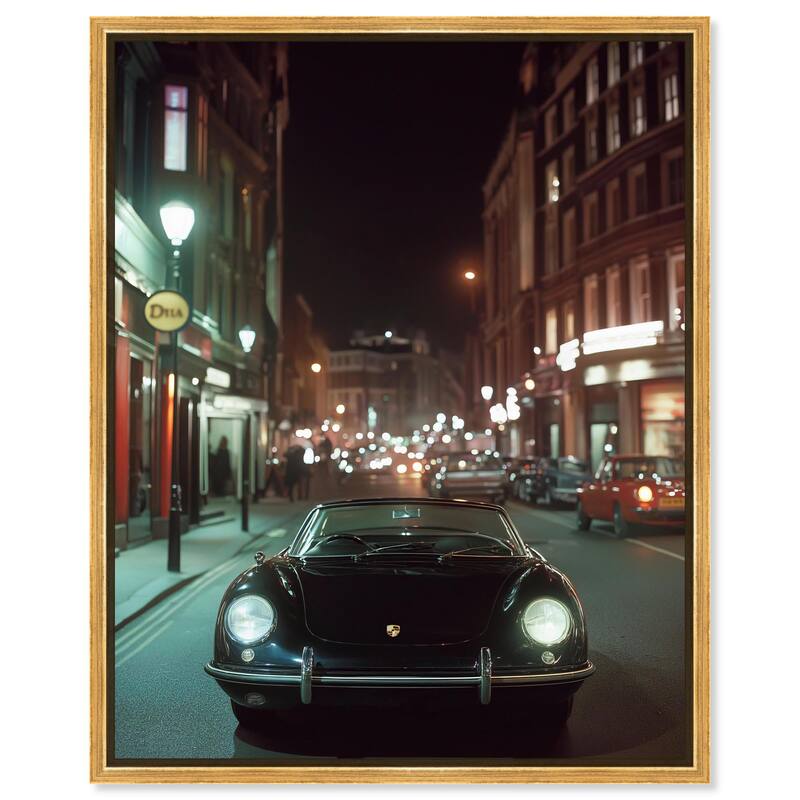 Night Roadster Canvas by Art Remedy - Gold - 30" x 36"