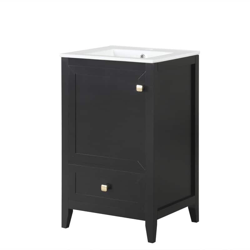 20" Bathroom Vanity with Sink – Soft-Closing Door Cabinet Featuring Storage Rack and Drawer‌ - 20"L x 18.3"W x 34"H