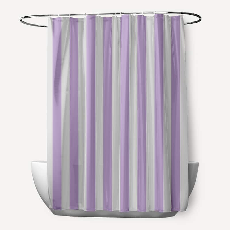 71 x 74-inch Striped Shower Curtain - Lilac