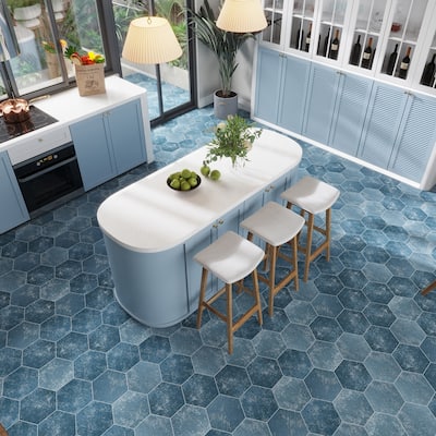 Apollo tile 9" x 11" Zenith Textured Indigo Blue Porcelain Tile (8.07 sq ft/case) - 16 Pack