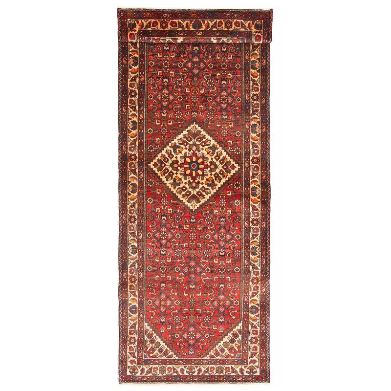 ECARPETGALLERY Hand-knotted Andelz Red Wool Rug - 3'6 x 9'9 - Red - 3'6 x 9'9