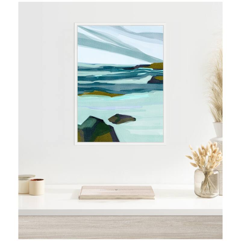 Kate and Laurel Sylvie Ocean Breeze Framed Canvas by Nikita Jariwala