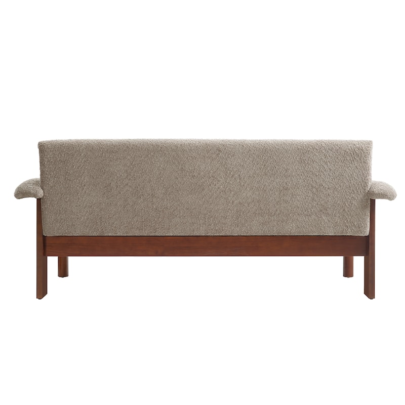 Roomfitters Modern Berber Fleece Loveseat Sofa with Armrest Pillows, 2-Seater Couch