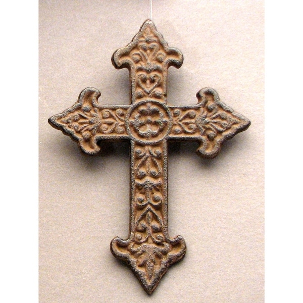 Solid Cast Iron Fleur De Lis Cross