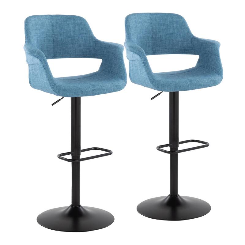 Lumisource Barstool with Swivel in Black and Charcoal, Set of 2 - 19"Lx23.5"Wx39-47.5"H