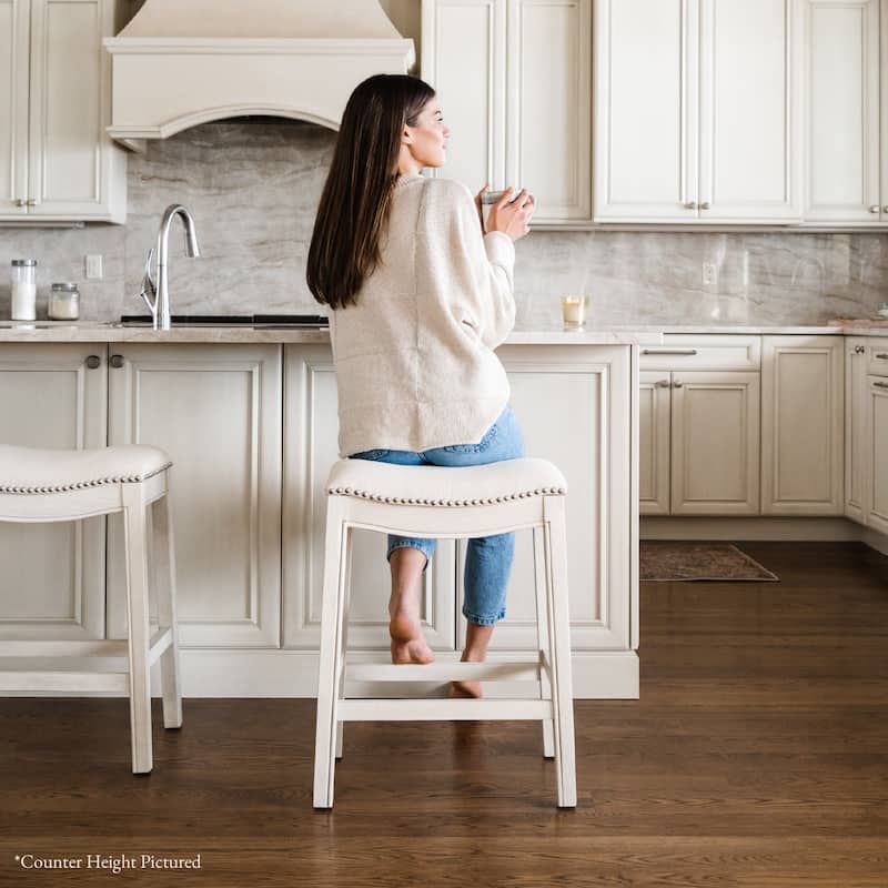 Maven Lane 31" Adrien Saddle Kitchen Bar Height Stool - N/A
