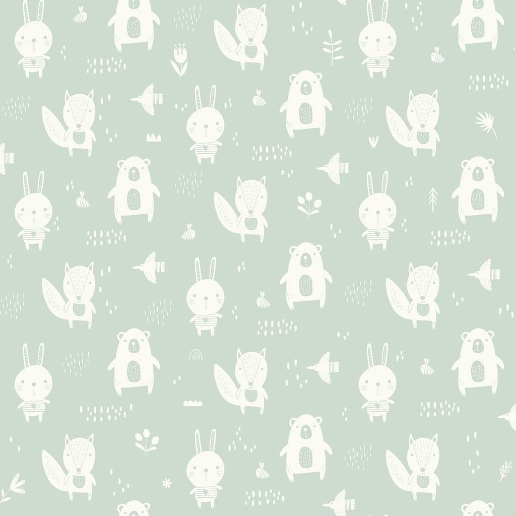 Chesapeake Bitsy Mint Woodland Wallpaper - 20.9 x 396 x 0.025