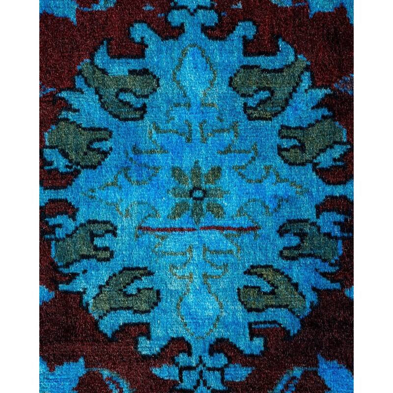 Overton Hand Knotted Wool Vintage Inspired Modern Contemporary Overdyed Red Area Rug - 3' 1" x 5' 2"