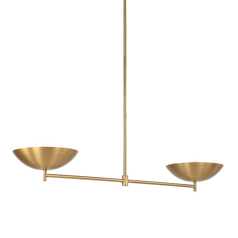 Waxlow 64.5" Height Ceiling Fixture, Plated Dark Antique Brushed Brass - 48 x 6.5 x 12