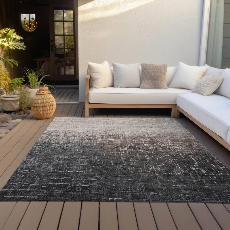 Machine Washable Indoor/ Outdoor Ombre Texture Chantille Rug