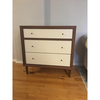 Carson Carrington Trollhattan Mid-century Modern White and Walnut Wood 3-drawer Chest