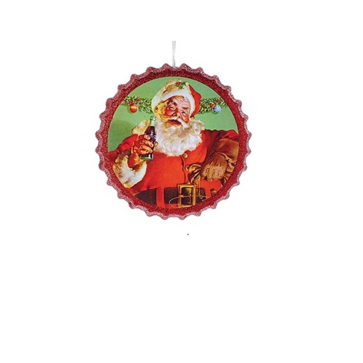 Shop 4 25 Red Coca Cola Santa Bottle Cap Glitter Christmas