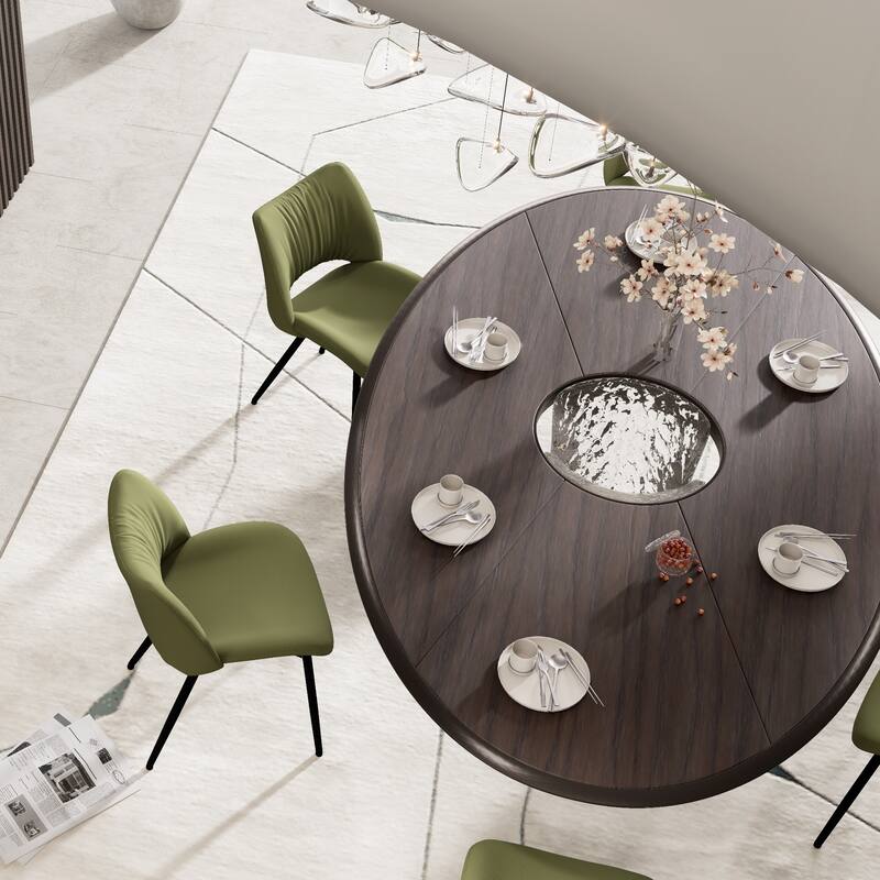 Modern PU Leather Dining Chairs Set of 2, Upholstered Kitchen Chairs