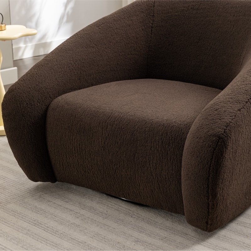 Roundhill Furniture Luzern Modern Upholstered Accent Chair, 360-Swivel