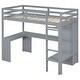 preview thumbnail 7 of 20, Twin Loft Bed with L-shaped Desk, Wardrobe, and Storage Shelves, Grey