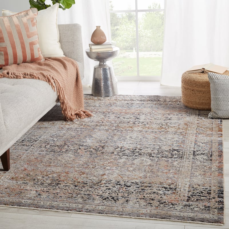 Tawna Oriental Gray/ Black Area Rug