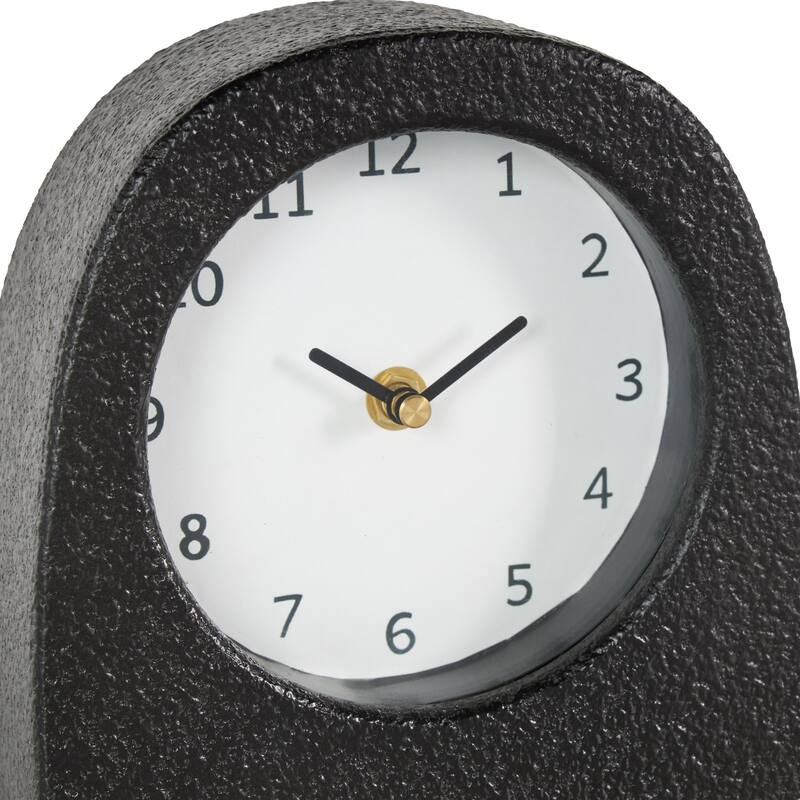 Wood Textured Clock with Gold Accents - Set of 2 Multi Colored - Roche River Decor