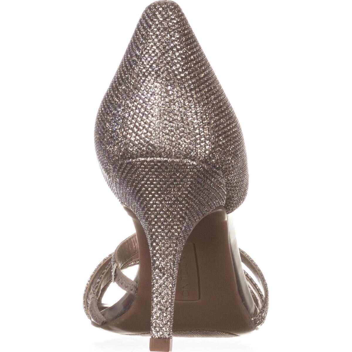 bronze strappy evening shoes