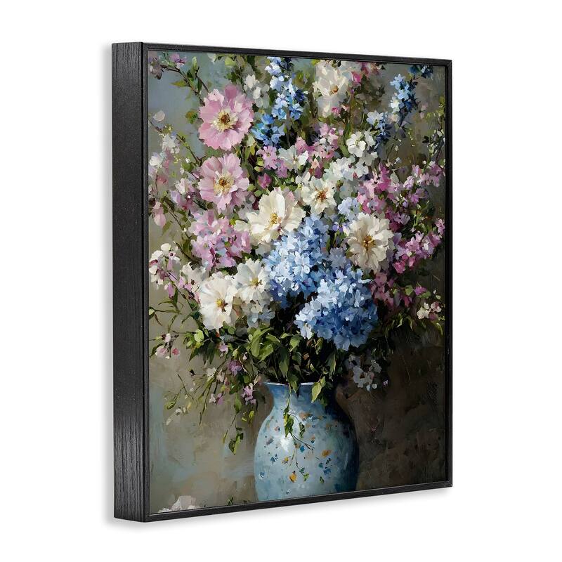 Stupell Traditional Cool Tone Bouquet Framed Giclee Art Design By Franklyn Gregory
