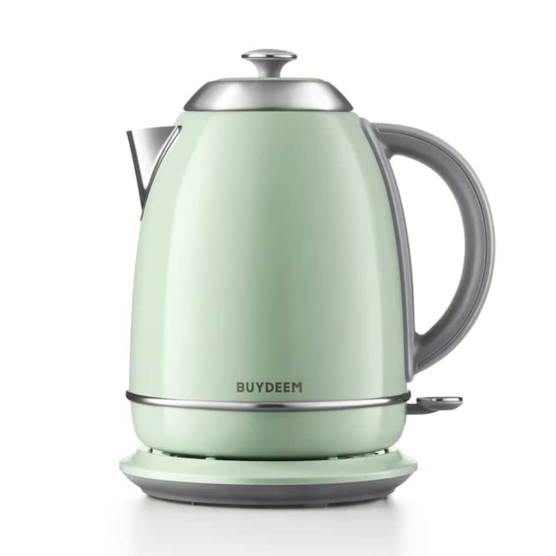 BUYDEEM 1.7L Stainless Steel Electric Tea Kettle with Auto Shut-Off and Boil Dry Protection - Green
