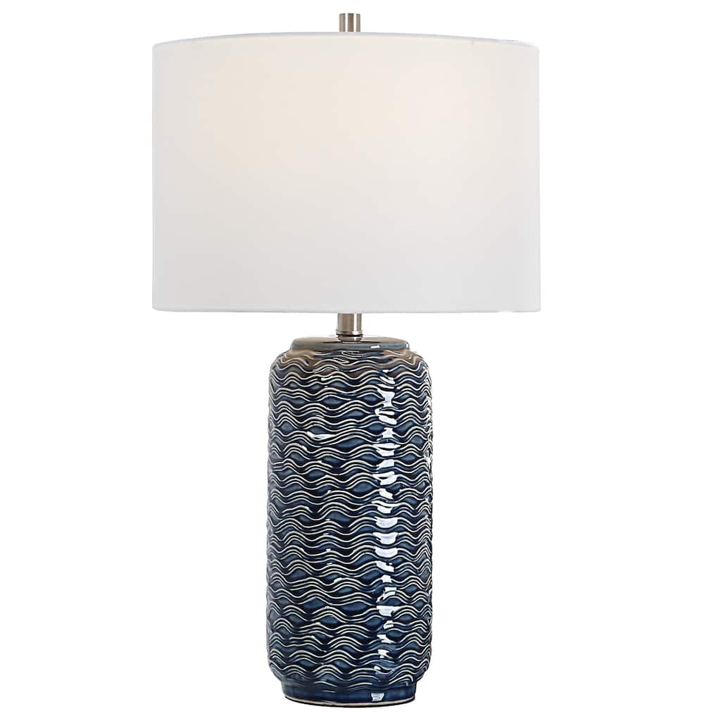 Porch & Den Wave Textured Ceramic Table Lamp