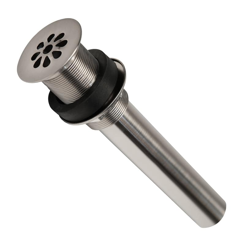 1.5-in Non-Overflow Grid Bathroom Sink Drain in Brushed Nickel (D-207BN)