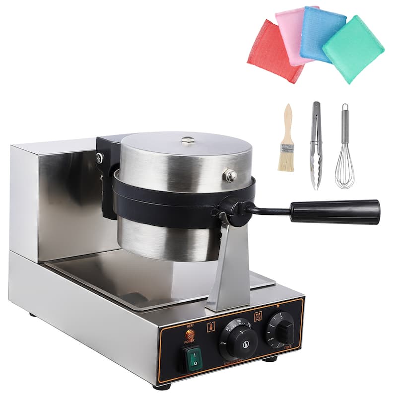 Electric Commercial Waffle Cone Maker, 360° Rotation - Single head rotating 1 grid circular